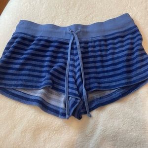 Rare Hard Tail forever Terry Cloth Short in Royal Blue Stripe